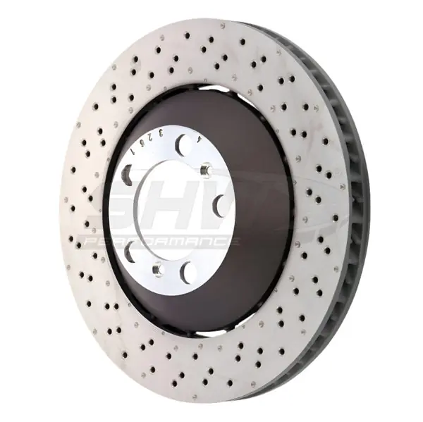 SHW 16-19 Porsche 911 GT3 RS w/o Ceramics Left Frt Drill-Dimp Lightweight Brake Rotor (99135140581)
