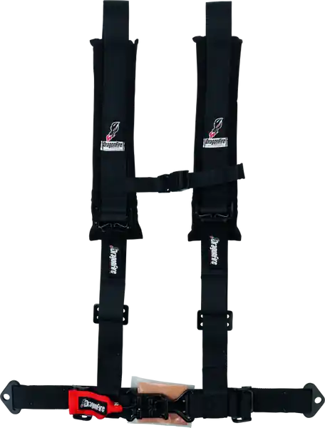 DragonFire Racing Harness- H-Style- 4-Point- 2in Youth- Black