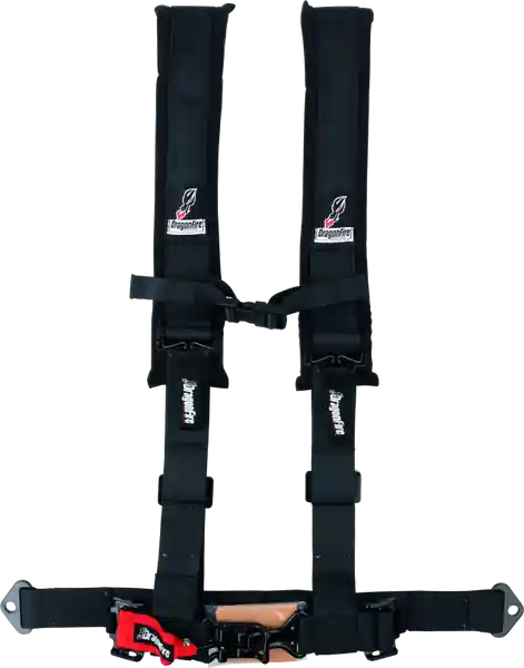 DragonFire Racing Harness- H-Style- 4-Point- 2in Buckle- Black