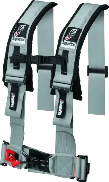 DragonFire Racing Harness H Style- 4-Point- 3in Buckle- Grey