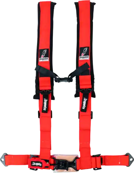 DragonFire Racing Harness- H-Style- 4-Point- 2in Buckle- Orange