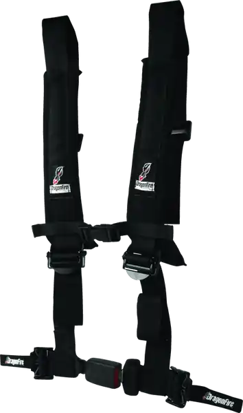 DragonFire Racing Harness H-Style- 4-Point- EZ-Adjust- 2in Buckle- Black