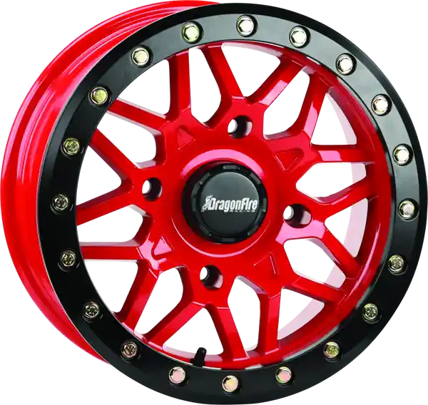 DragonFire Racing Typhon Wheel 15X7 4/137 5+2 +10 Machined Red