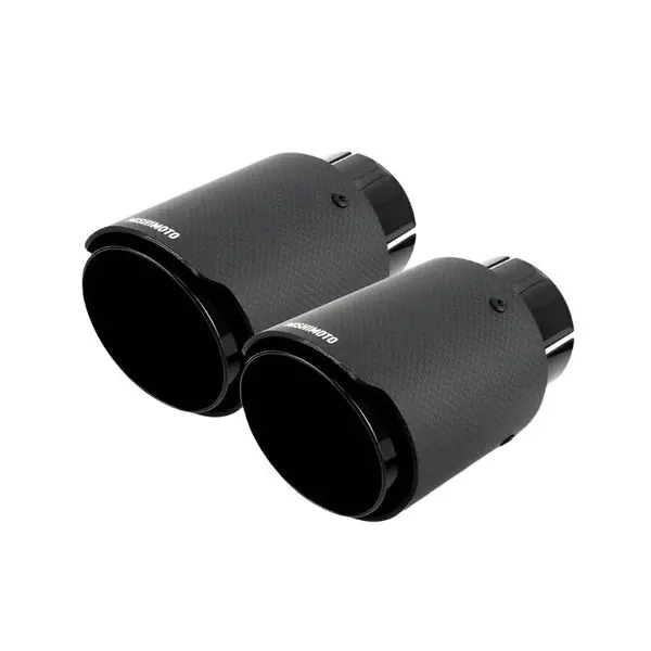 Mishimoto 2x Carbon Fiber Muffler Tip 2.5in Inlet 3.5in Outlet Black