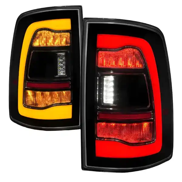 ANZO 09-18 Dodge Ram 1500 Sequential LED Taillights Smoke Black w/Switchback Amber Signal