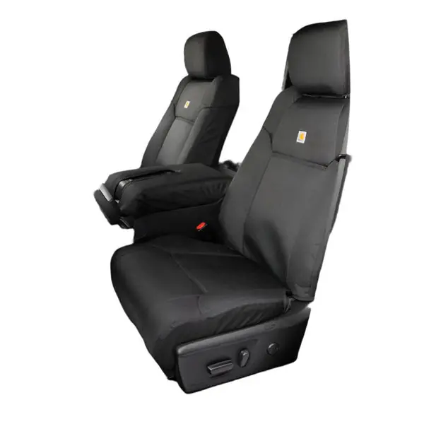 Covercraft 19-21 Chevrolet Silverado Carhartt PrecisionFit Custom Front Row Seat Covers - Blk