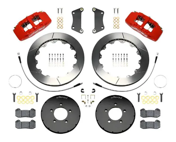Wilwood Dynapro 6 Front Hat Kit 12.88in Red 2005-Up Mazda 3 w/ Lines