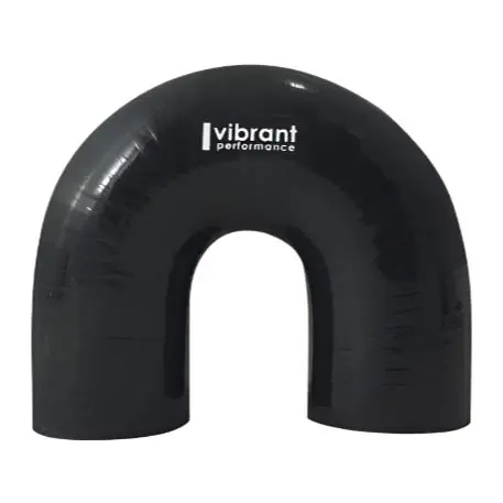 Vibrant 4 Ply Reinforced Silicone Elbow Connector - 2in ID x 5.50in Leg 180 Deg Elbow (BLACK)