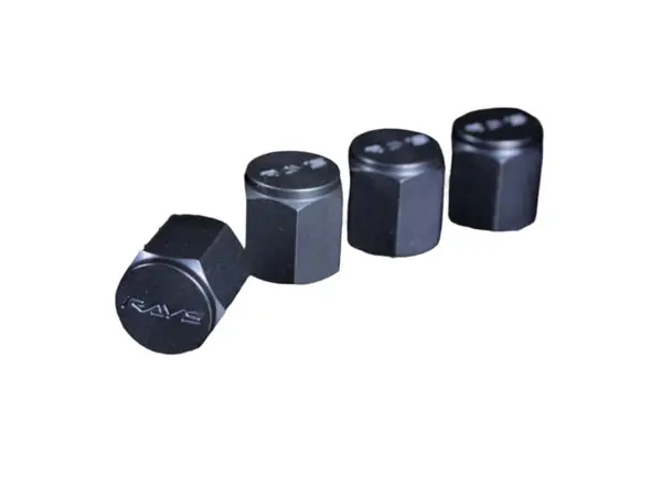 Rays Aluminum Air Valve Cap Set - Black
