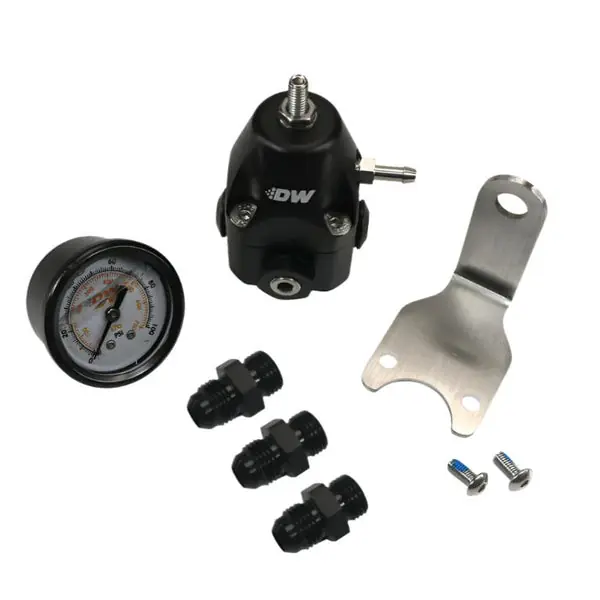 DeatschWerks DWR1000C AFPR + Pressure Gauge + 6AN Fittings - Anodized Black