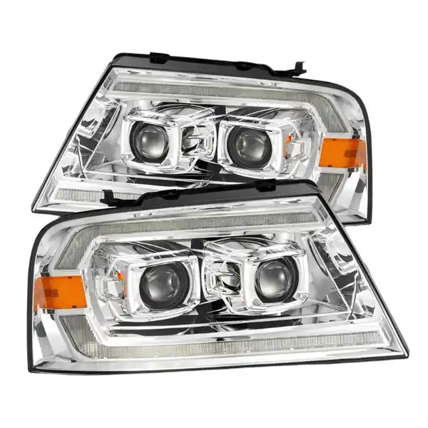 AlphaRex 04-08 Ford F150 PRO-Series Projector Headlights Black w/ Sequential Signal and DRL