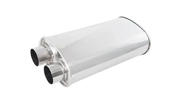 Vibrant Streetpower Oval Muffler 2.50in Inlet/Outlet (Same side)