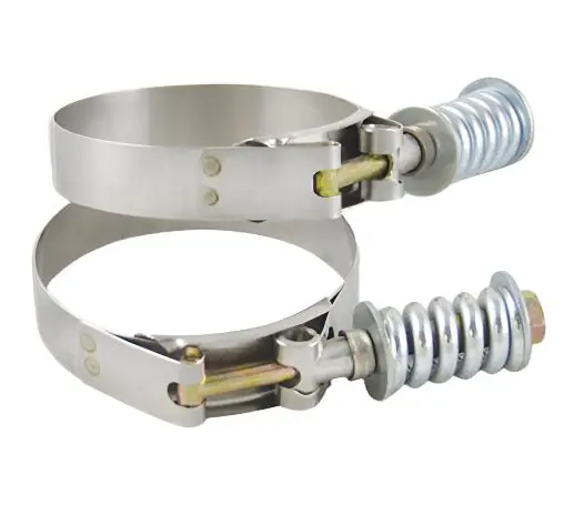 Vibrant SS T-Bolt Clamps Pack of 2 Size Range: 5.28in to 5.58in OD For use w/ 5in ID Coupling