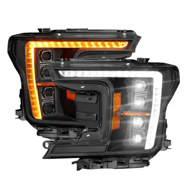 ANZO 18-20 Ford F-150 (w/Factory Halogen) Z-Series Full LED Proj Headlights Init/SeqSig - Pair