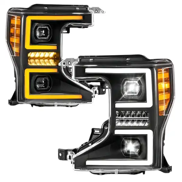 ANZO 20-22 Ford Super Duty (Halogen) Z-Series Full LED Proj Headlights SeqSig - Driver Side ONLY