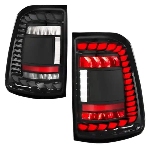 ANZO 19-24 RAM 1500 (Factory LED Models ONLY) Full LED Tail Lights SeqSig Black - Pair