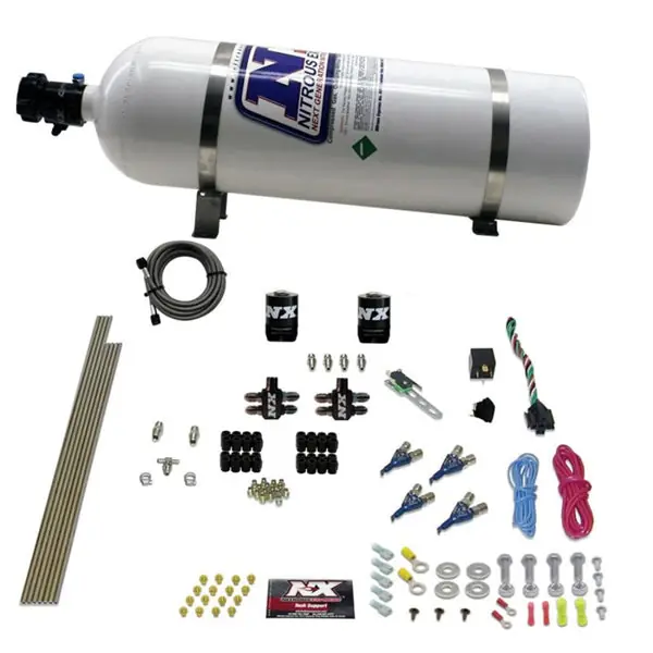 Nitrous Express 4 Cyl Gasoline EFI Nitrous Kit (50-250HP) w/15lb Bottle