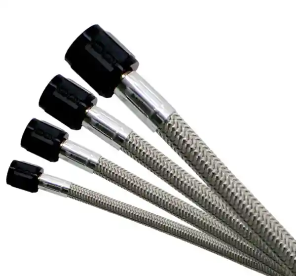 Nitrous Express 4AN 24in Stainless Braided SHO Hose (w/Black 90 Deg 3AN - One End)