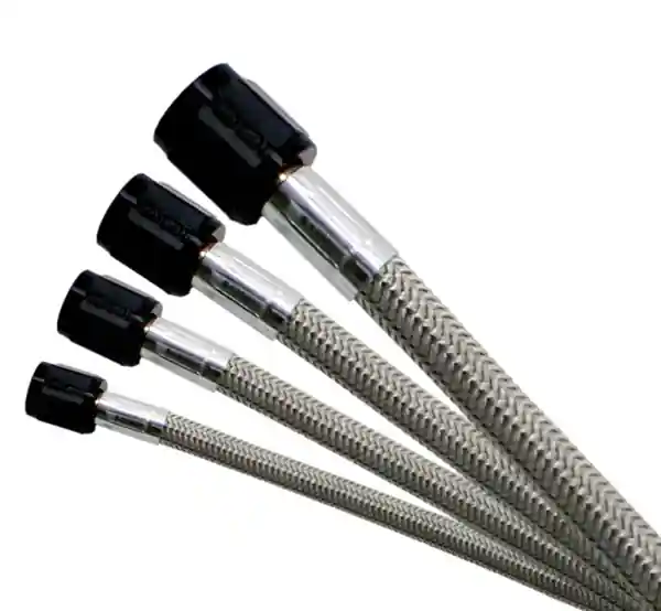 Nitrous Express 6AN 12in Stainless Steel Braided SHO Hose (w/Black 4AN - One End)