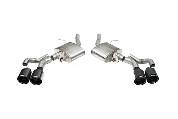 Corsa 22-24 Caddy CT5-V Blackwing 3in Axle-Back - Act. Exh. - Dual Rear Exit - Twin 4.5in Blk CF Tip