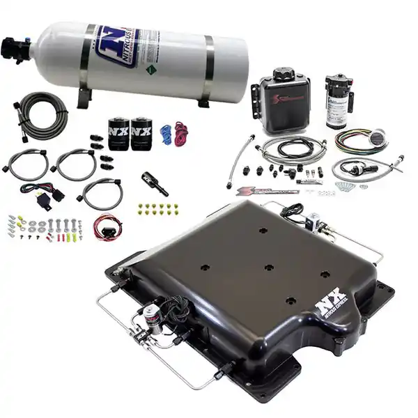 Nitrous Express 15lb Bottle Dodge Hellcat Supercharger Lid Nitrous/Water Injection Kit (100-400HP)