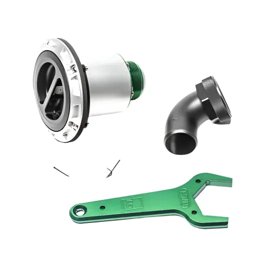 Radium Engineering Remote Mount Vented Standard Filler 1.5in Elbow