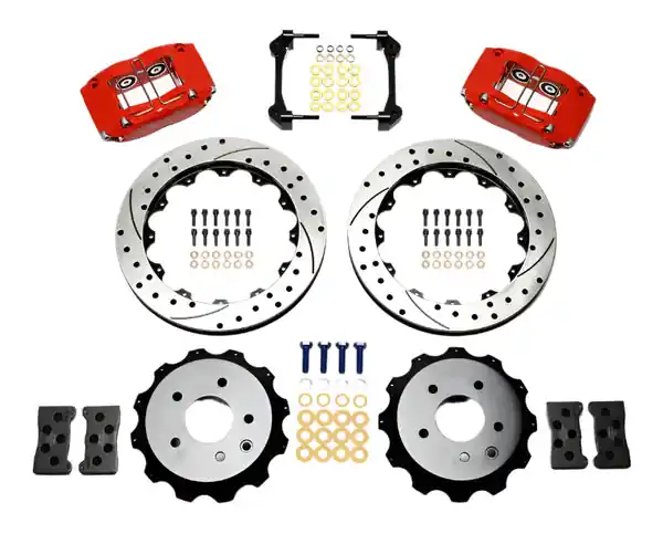 Wilwood Dynapro Radial Rear Kit 13.00in Drilled Red Nissan 350Z/Fiti G35