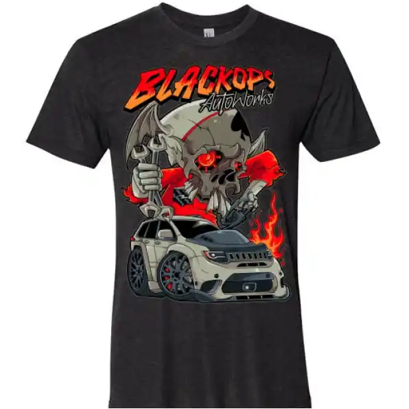 Black Ops Skull Driving Jeep T Shirt