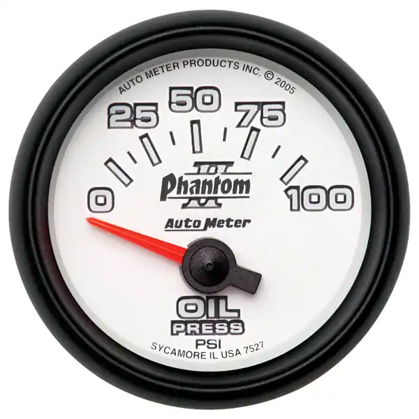 Autometer Phantom II 52mm Short Sweep Electronic 0-100psi Oil Pressure Gauge