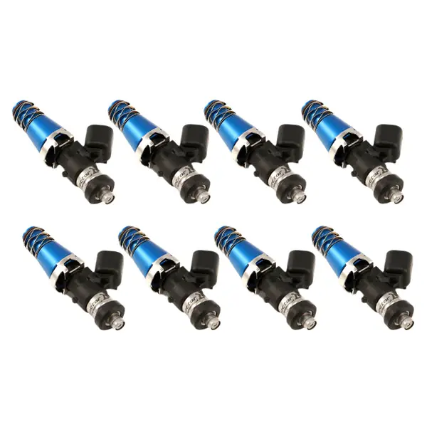 Injector Dynamics ID1050X Injectors 11mm (Blue) Adaptor Tops Denso Lower Cushions (Set of 8)