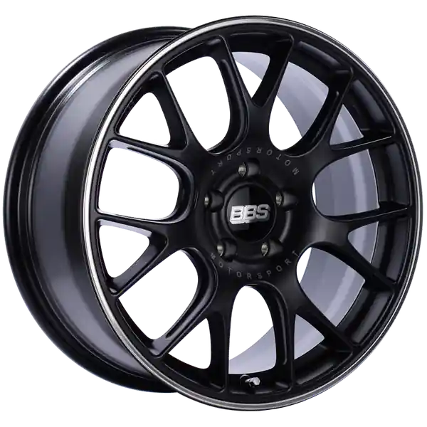 BBS CH-R 18x8.5 5x112 ET38 Satin Black Polished Rim Protector Wheel -82mm PFS/Clip Required
