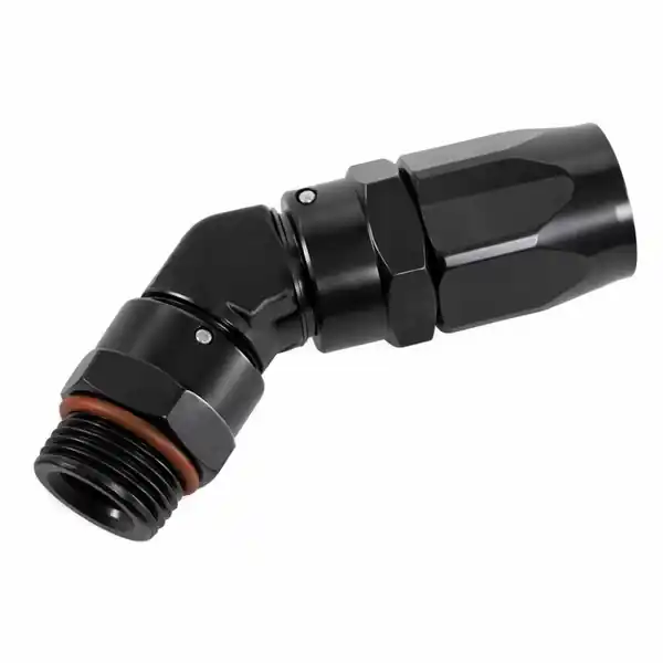 Fragola -6AN x 45 Degree x 3/4-16 (8) Hose End - Black