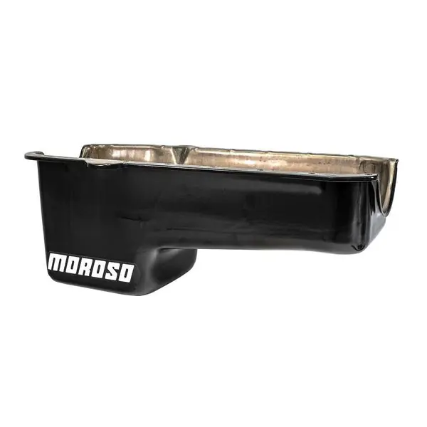 Moroso Pre-80 Chevrolet Small Block (w/Driver Side Dipstick) Wet Sump 6qt 8.25in Steel Oil Pan - Blk