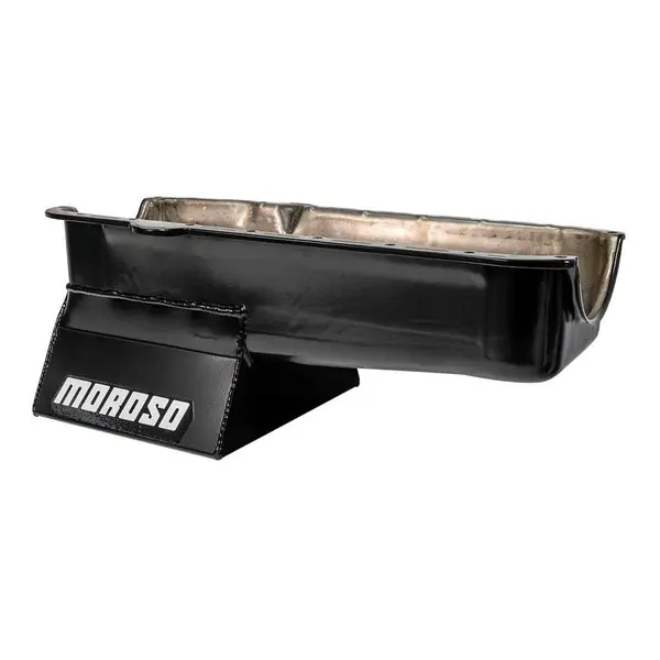 Moroso Pre-80 Chevrolet SBC (w/Driver Side Dipstick) Wet Sump 7qt 8.25in Steel Oil Pan - Black
