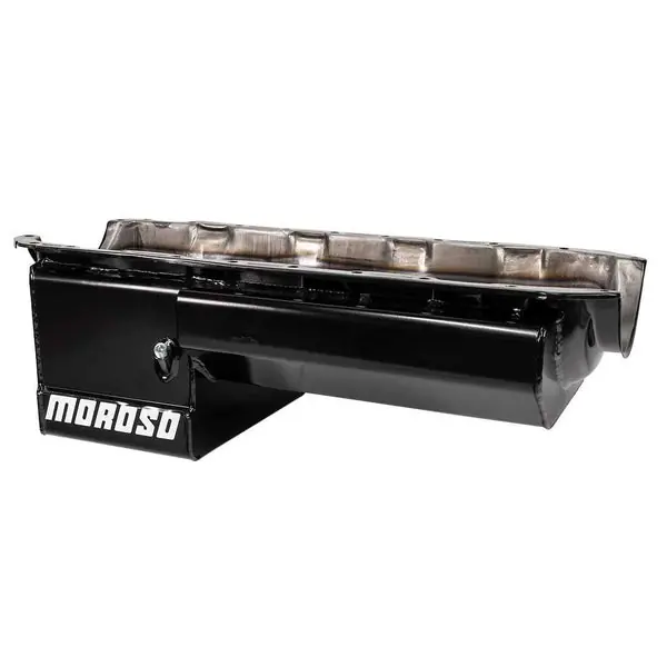 Moroso Chevrolet Big Block Mark IV Drag Race Baffled Power Pouch Wet Sump 6-7qt 8in Steel Oil Pan