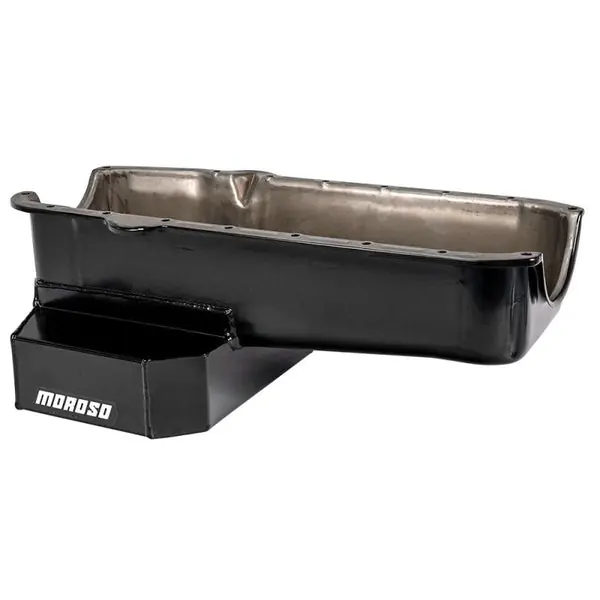 Moroso Pre-80 Chevrolet SBC (w/Driver Side Dipstick) Wet Sump 7qt 7.5in Steel Oil Pan - Black
