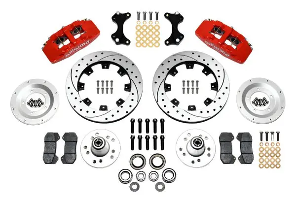 Wilwood Dynapro 6 Front Hub Kit 12.19in Drilled Red WWE ProSpindle