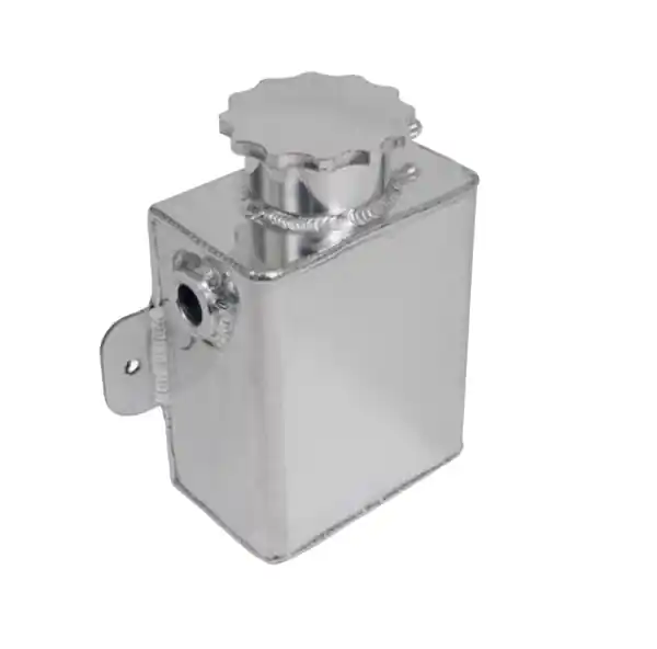 Granatelli 1.25qt 3/8in NPT In 1/2in NPT Out 3inx4.5inx7in Alum Rectangular Coolant Tank- Polished