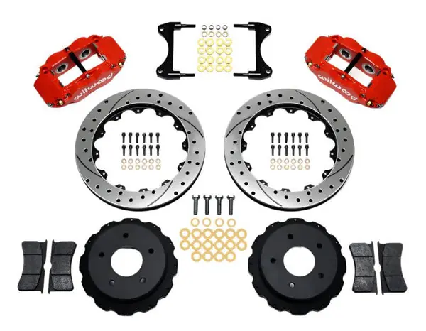 Wilwood Narrow Superlite 4R Rear Kit 12.88in Drilled Red 65-82 Corvette C2/C3
