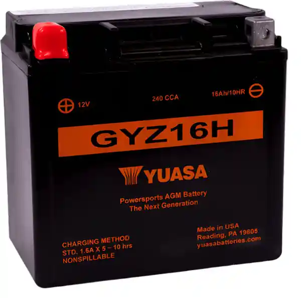 Yuasa GYZ16H High Performance Maintenance Free AGM 12 Volt Battery