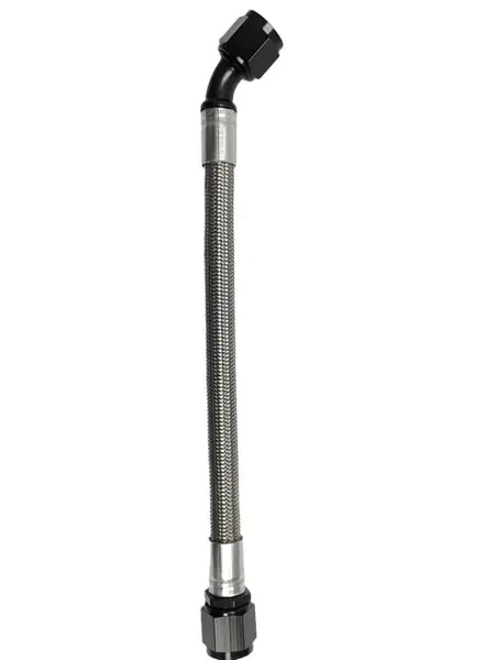 Fragola -10AN PTFE Hose Assembly Straight x 45 Degree 12in