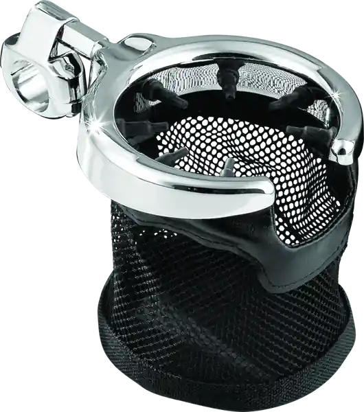 Kuryakyn Mesh Basket Universal Drink Holder 1in Clamp Chrome