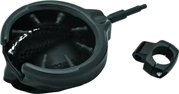 Kuryakyn Drink Holder With Basket 1inch Mount Gloss Black