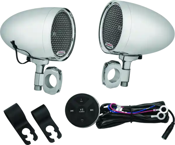Kuryakyn Road Thunder Speaker Pods Bluetooth Audio Controller Chrome
