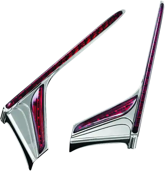 Kuryakyn L.E.D. Vertical Rear Light Strips 12-17 GL1800 Chrome Red Lens