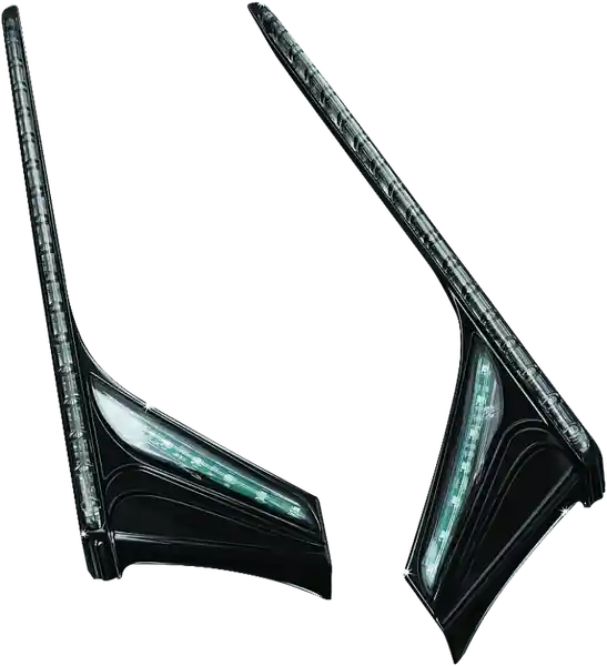 Kuryakyn L.E.D. Vertical Rear Light Strips 12-17 GL1800 Gloss Black Smoke Lens