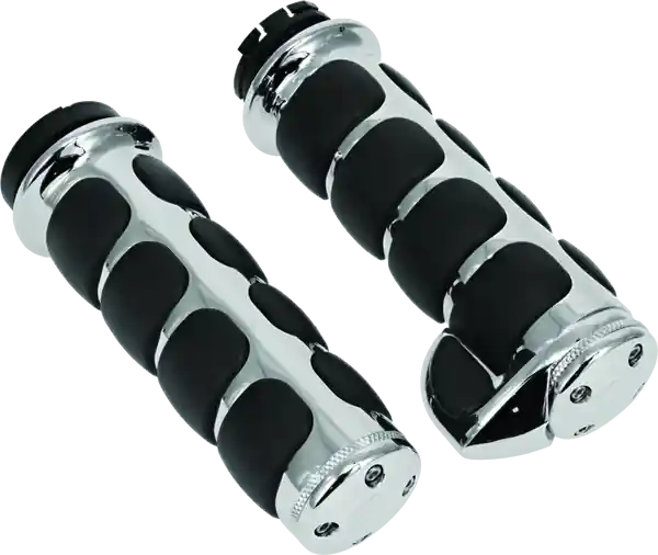 Kuryakyn Premium ISO Grips With Throttle Boss Dual Cable Chrome