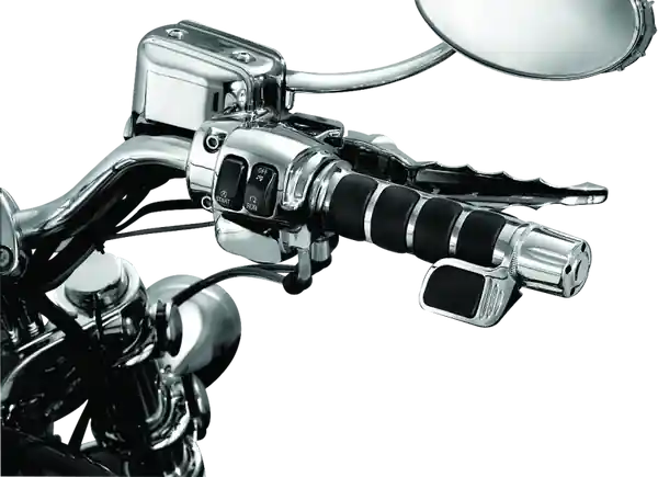 Kuryakyn Premium ISO Grip With Contoured Throttle Boss Throttle-By-Wire Chrome