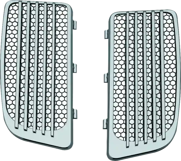 Kuryakyn Radiator Grills For Twin Cooled Models Chrome & Black (Pair)