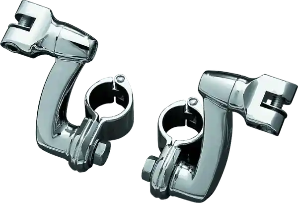 Kuryakyn Longhorn Offset Peg Mounts With 1-1/4inch Magnum Quick Clamp Chrome (Pair)